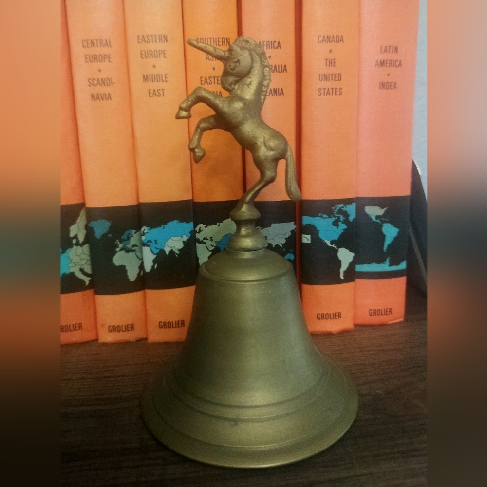 Vintage Brass Unicorn Bell